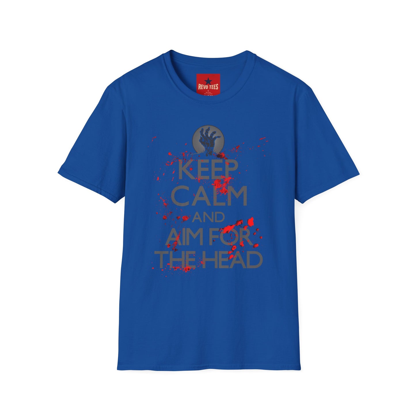 T-Shirt — “Keep Calm and Aim for the Head” Horror Zombie Graphic Tee