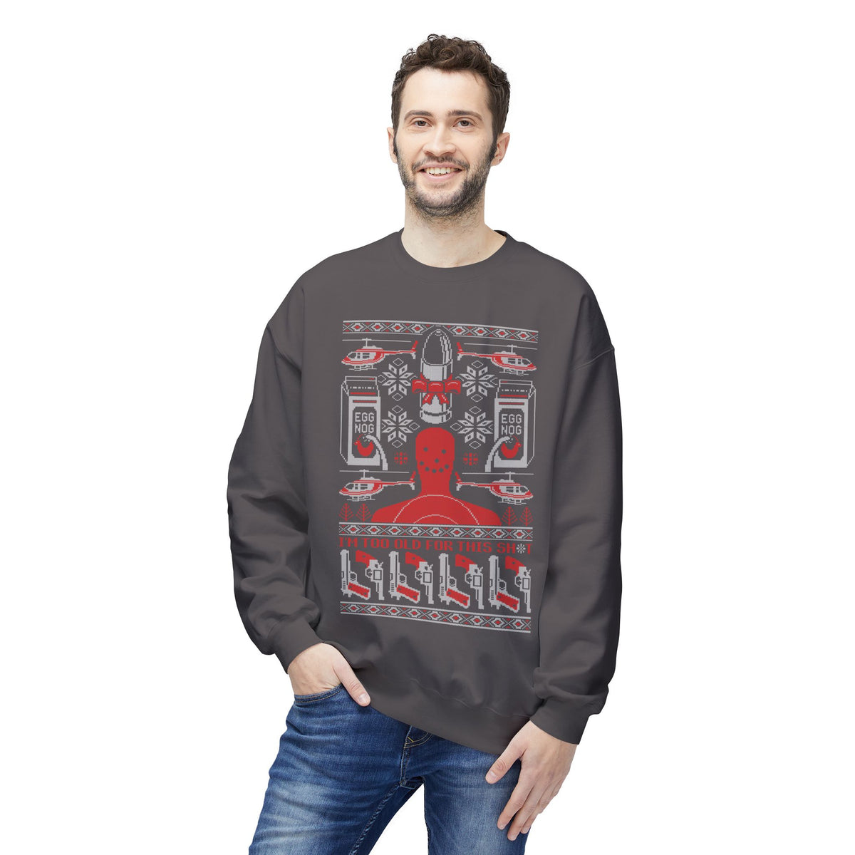 Lethal Knitting - Too Old For This Sh!t Christmas Ugly Sweater