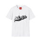 Banksy Tank Lineup Graphic T-Shirt — Stencil Military Tanks Design