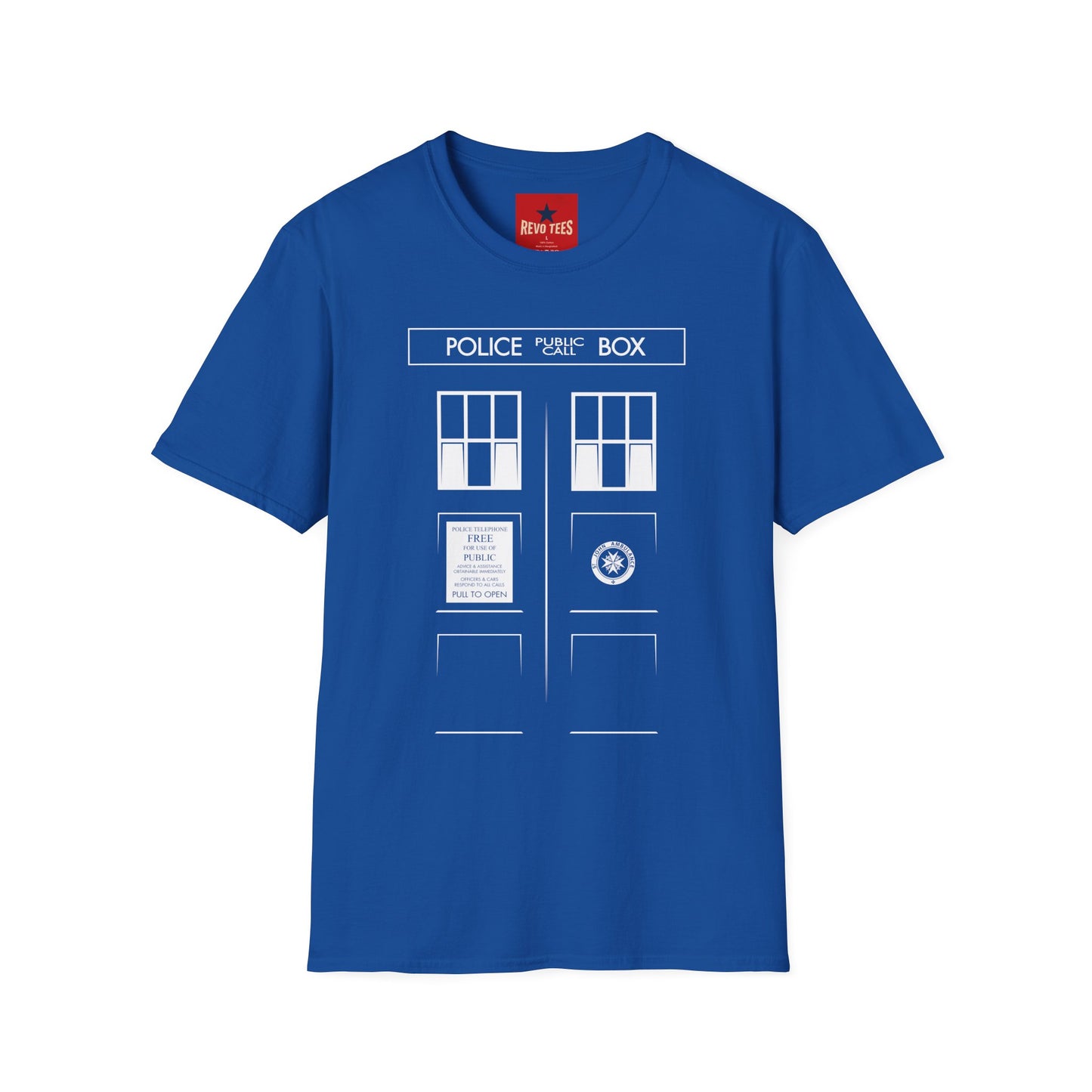 Police Box T‑Shirt — Retro Sci‑Fi TARDIS Door Graphic Tee