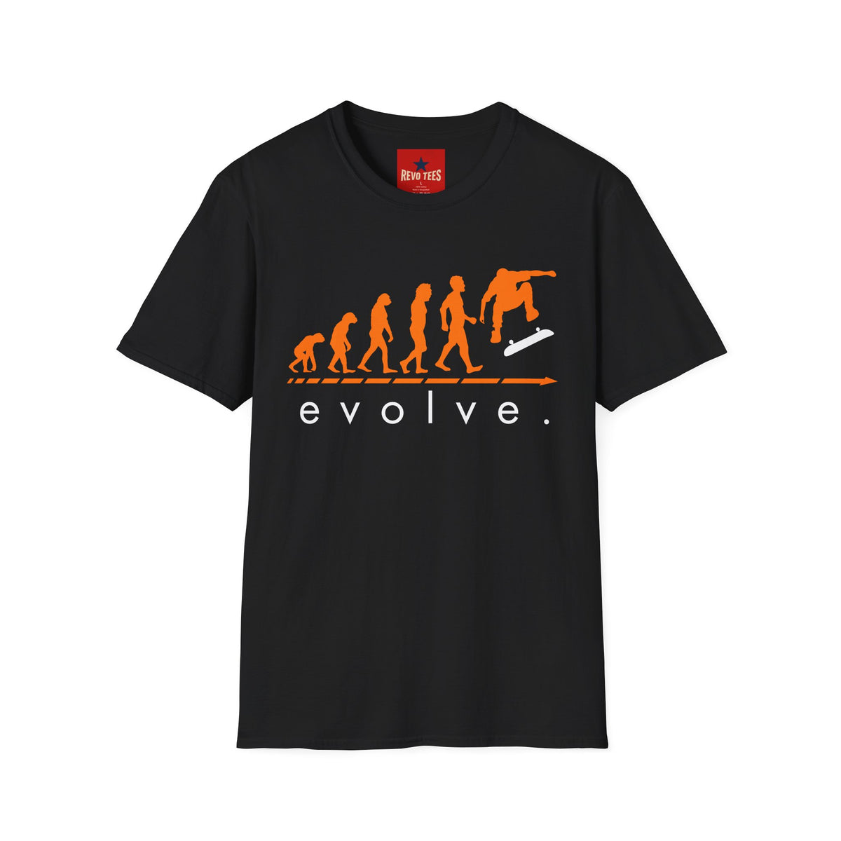 Revotees Skateboard Evolution Evolve Graphic for Skateboarders T-Shirt - alternate view 2