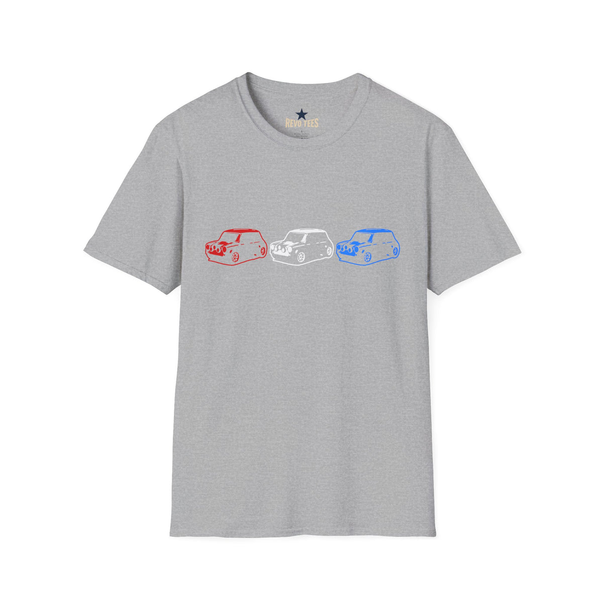 Revotees 3 Mini Classic Cooper Cars Unisex Softstyle T-Shirt - alternate view 3