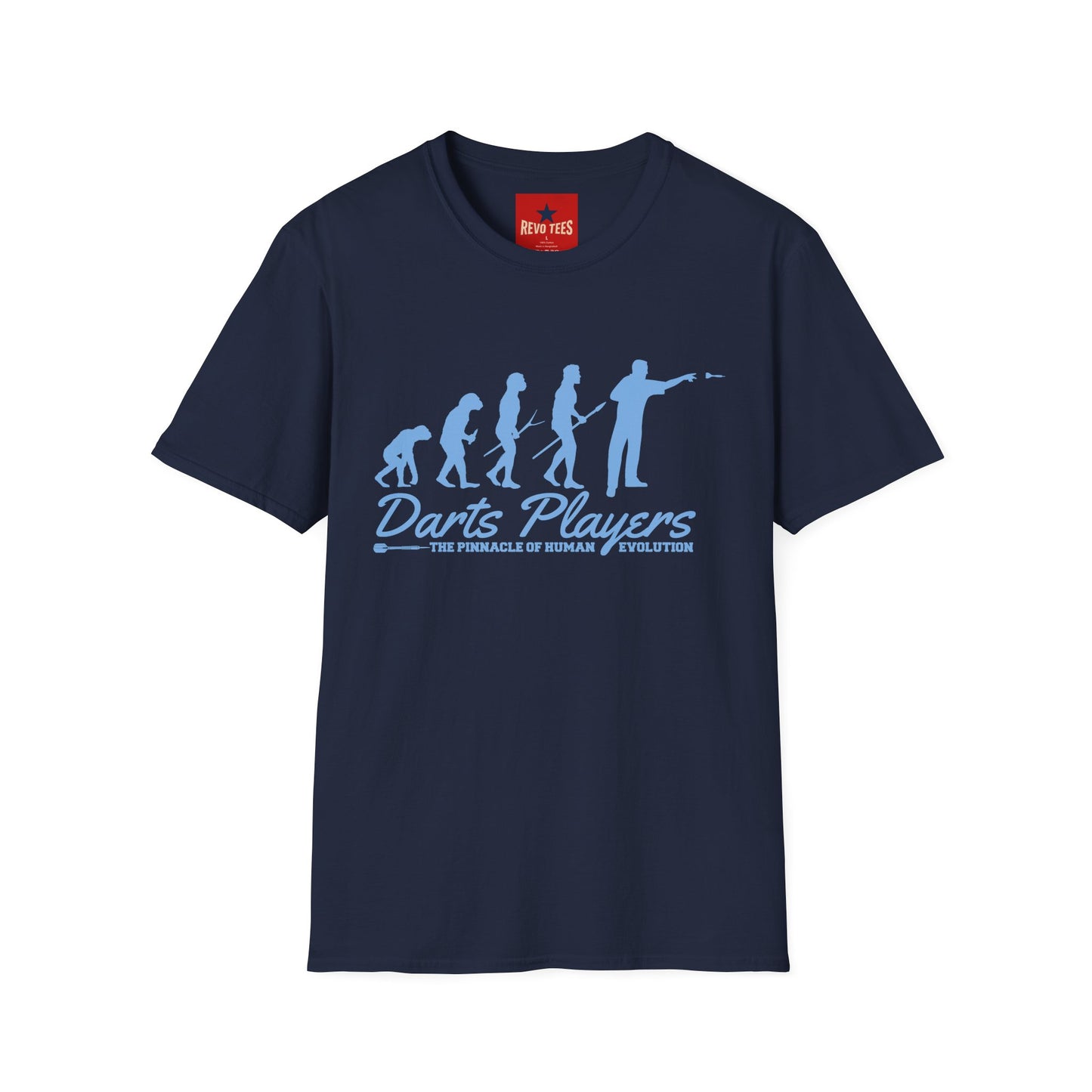 Darts Players Evolution T-Shirt — Funny Darting Evolution Graphic Tee for Players & Fans