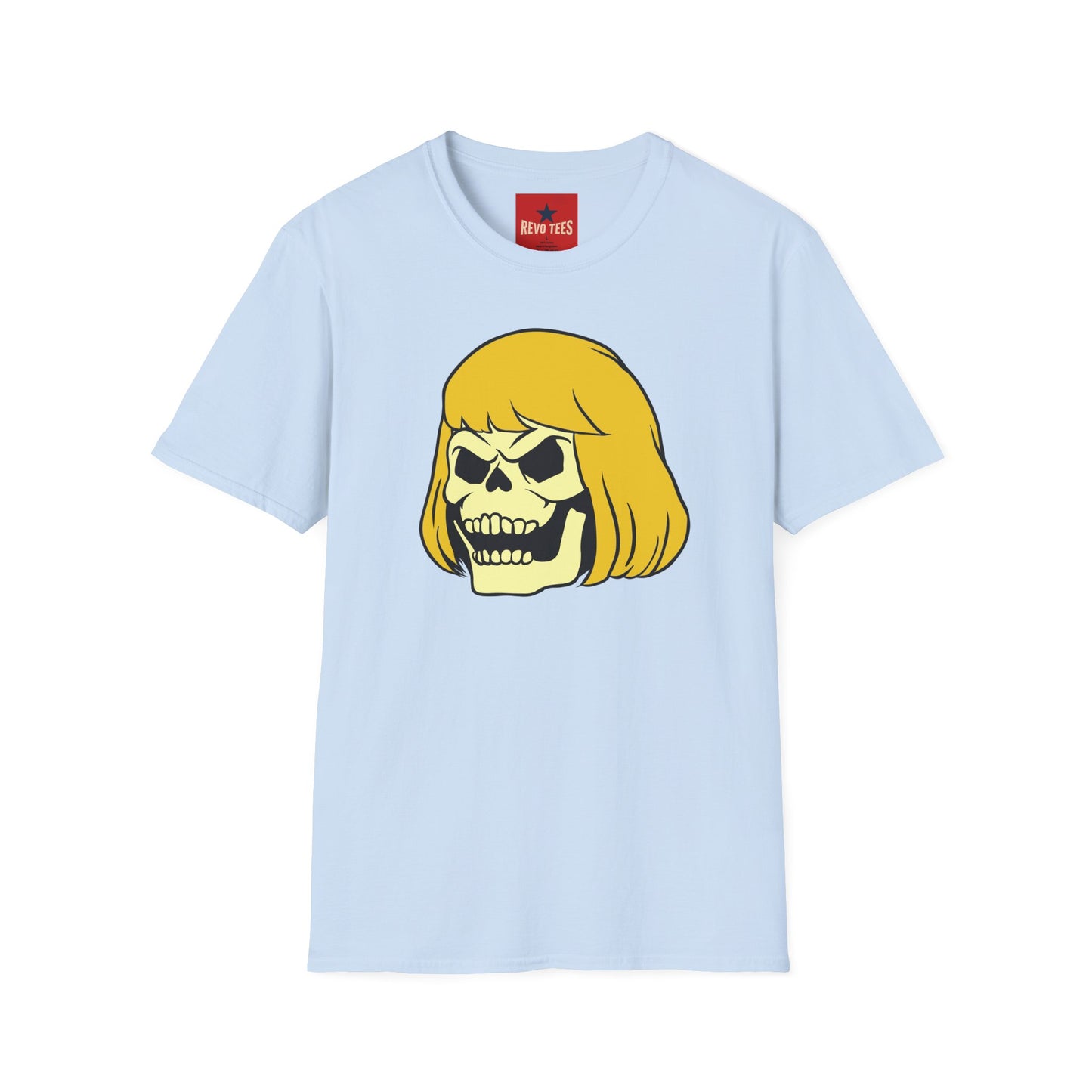 Skull with Blonde Hair T‑Shirt — Retro Punk Skull Graphic Tee