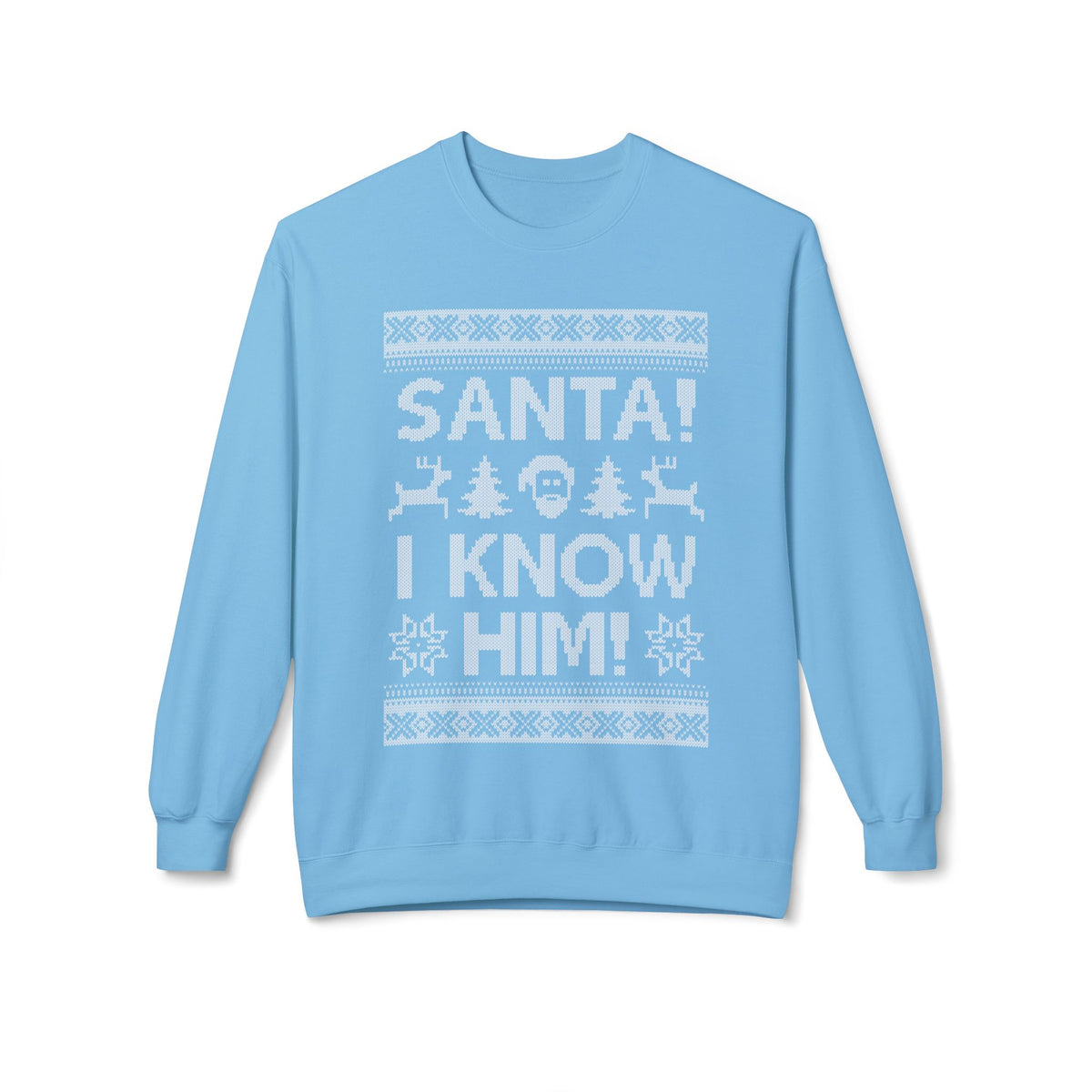 Elf Movie "Santa! I Know Him!" Holiday Ugly Sweater Design Crewneck Sweatshirt —
