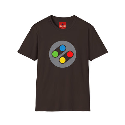 Retro Game Controller T‑Shirt — Colorful SNES Style Logo Tee