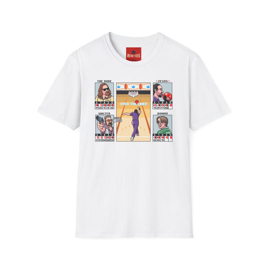 The Big Lebowski Bowling Grid T-Shirt – "Over the Line" Retro Gamer Design