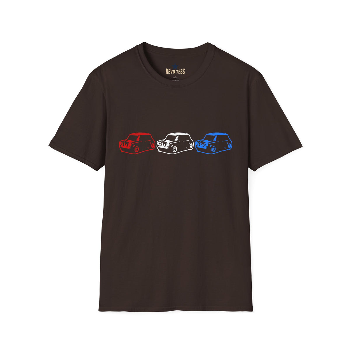 Revotees 3 Mini Classic Cooper Cars Unisex Softstyle T-Shirt - alternate view 4