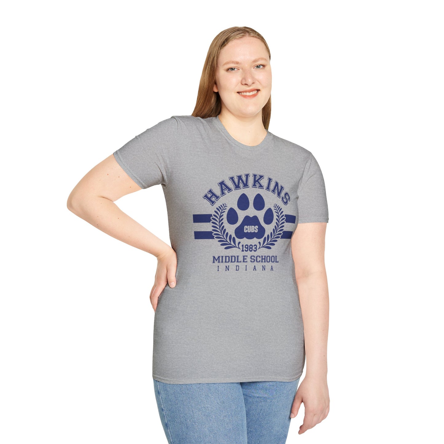 Hawkins Cubs Paw Graphic T-Shirt — Vintage Middle School Spirit Tee