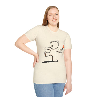 Banksy Teddy Graphic T-Shirt — Cute Mischief Cartoon Tee