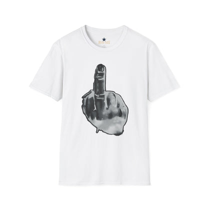 Revotees Graphic Grayscale Middle Finger Design T-Shirt - alternate view 3