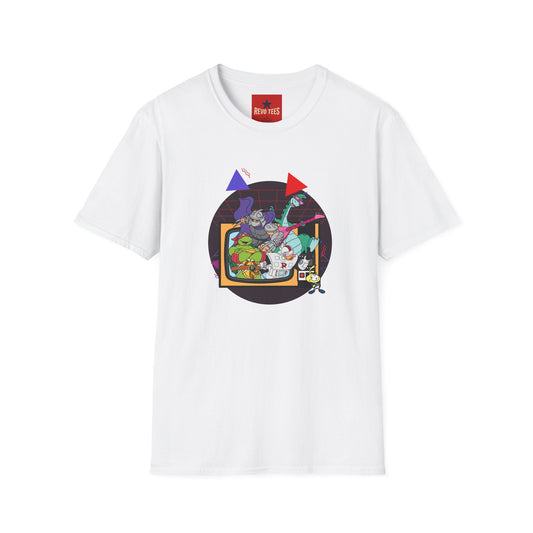 Retro Arcade Turtle Band T-Shirt — 'Rock On' Cartoon Gaming Tee