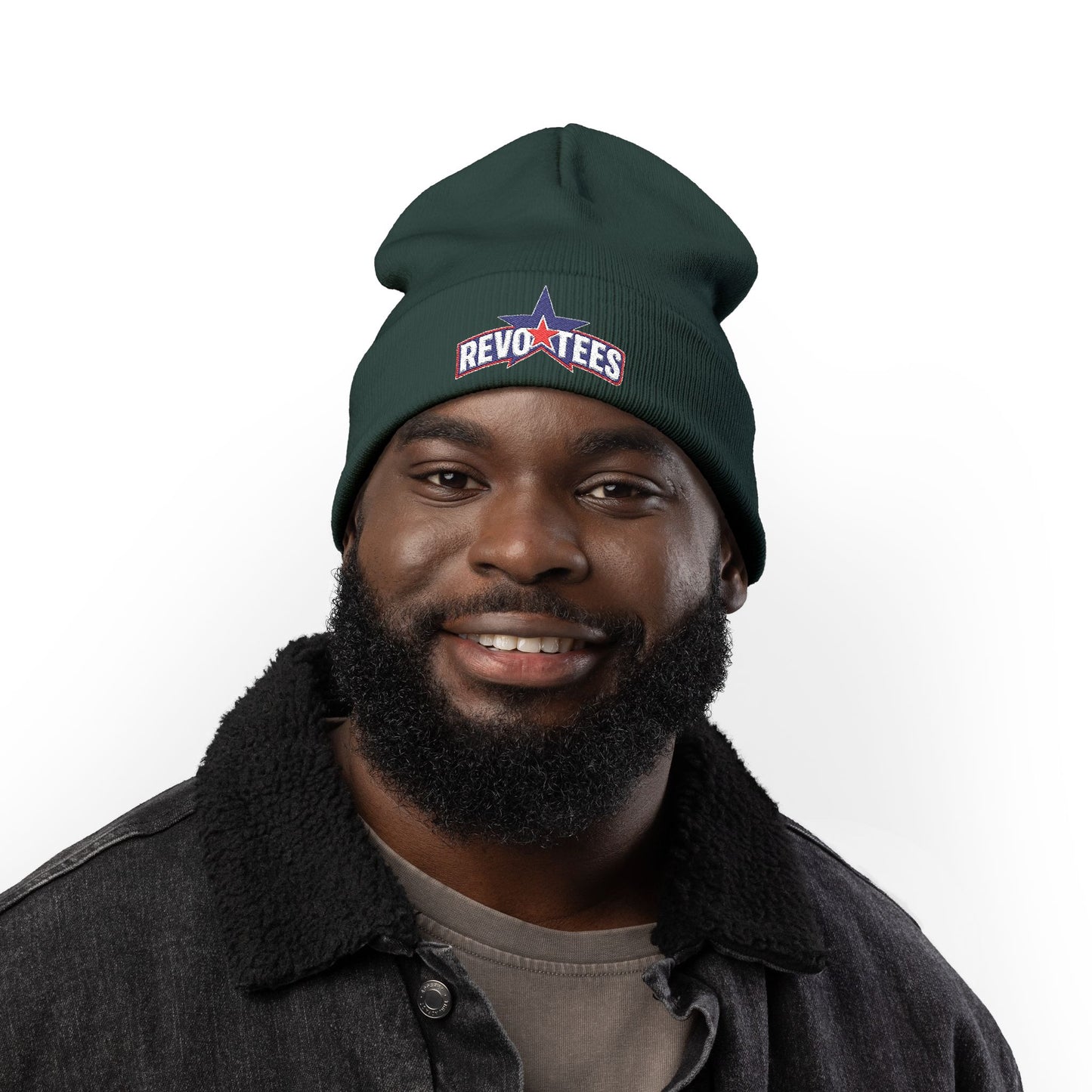Embroidered 'Revotees' Star Knit Beanie — Patriotic Winter Hat