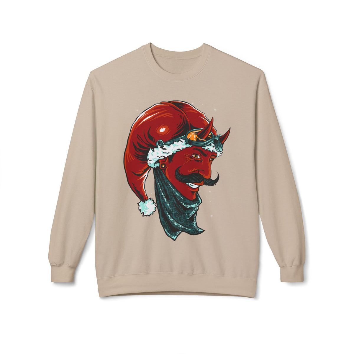 Devil Santa — Vintage Holiday Demon Graphic Crewneck Sweatshirt