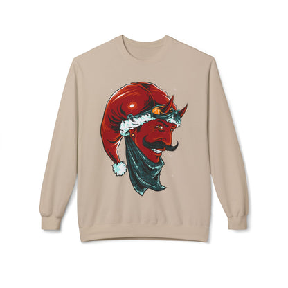 Devil Santa — Vintage Holiday Demon Graphic Crewneck Sweatshirt