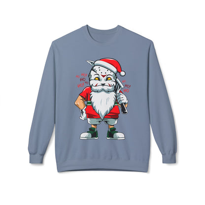 Santa Skull — Edgy Christmas Graphic Crewneck Sweatshirt