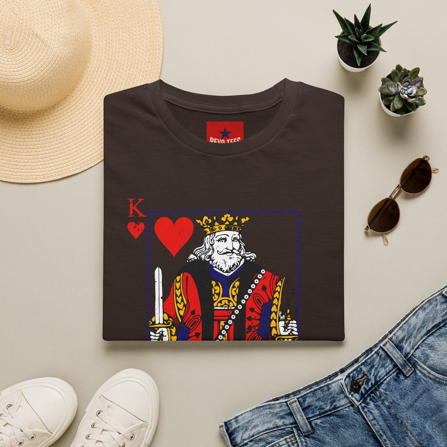 King of Hearts T-Shirt — Vintage Playing Card Graphic Tee