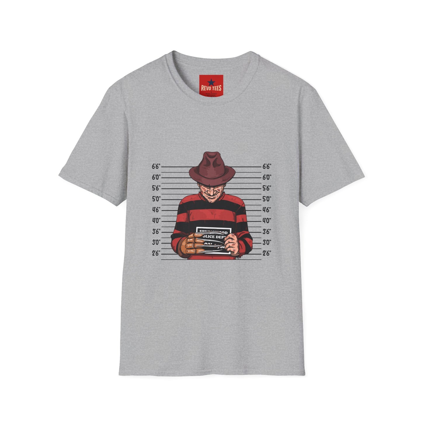 Freddy Krueger Mugshot Tee - Horror Movie Villain Graphic T-Shirt