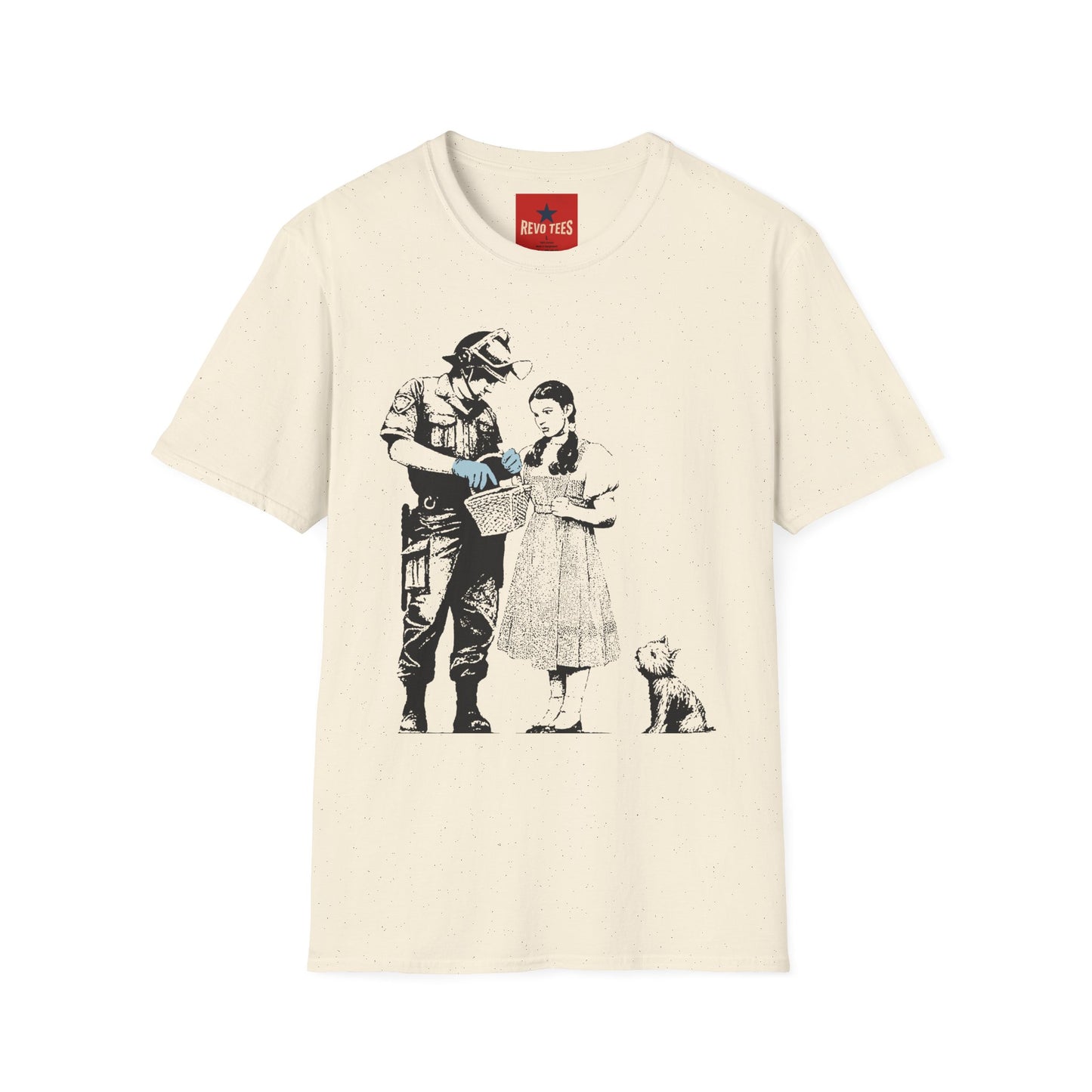 Banksy T-Shirt — Police Officer and Girl Stencil Art Tee (Banksy-Style)