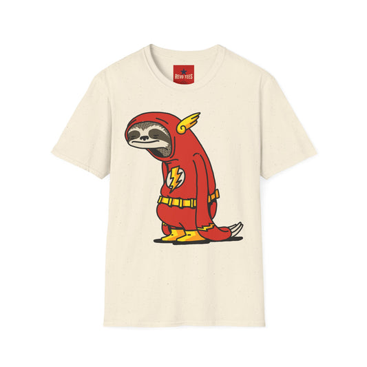Revotees Funny Sloth Flash Lazy Superhero Graphic T-Shirt