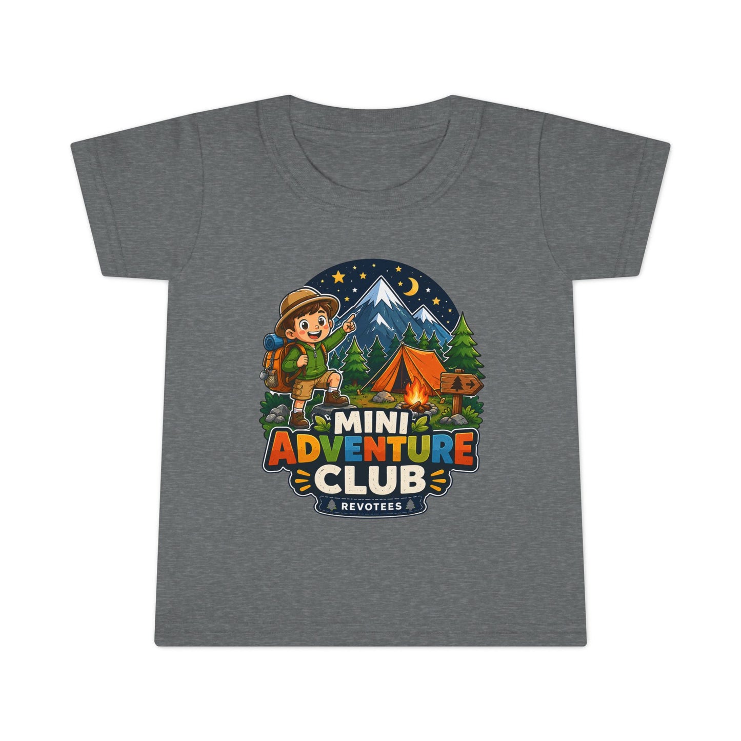 Mini Adventure Club Toddler T‑Shirt — Cute Kids Camping Graphic Tee