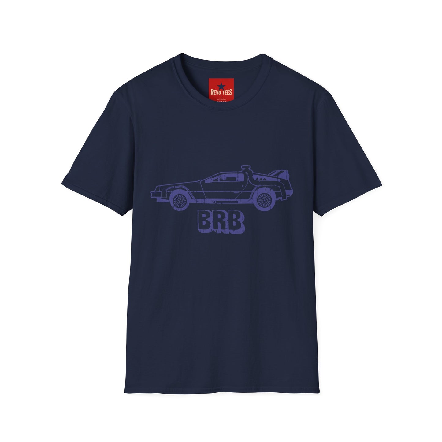 BRB DeLorean T-Shirt — Vintage Time Machine Tee for Retro & Sci‑Fi Fans