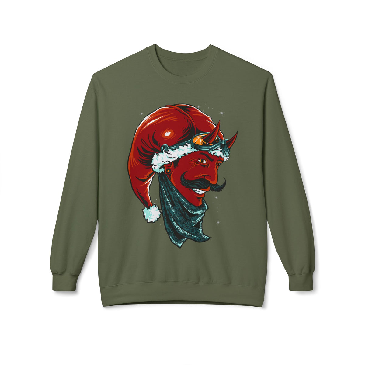 Devil Santa — Vintage Holiday Demon Graphic Crewneck Sweatshirt