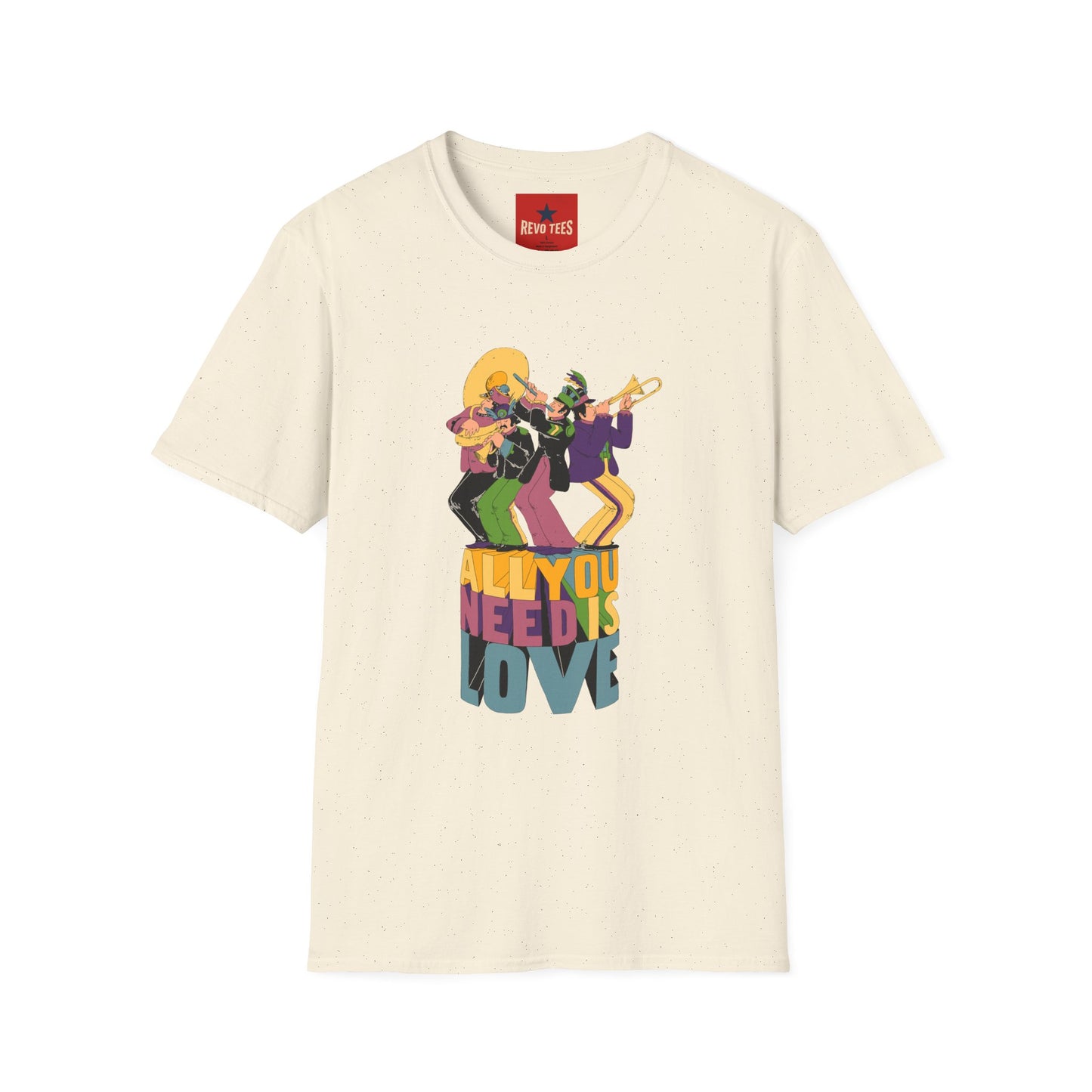T-Shirt — Retro Jazz Band "All You Need Is Love" Graphic