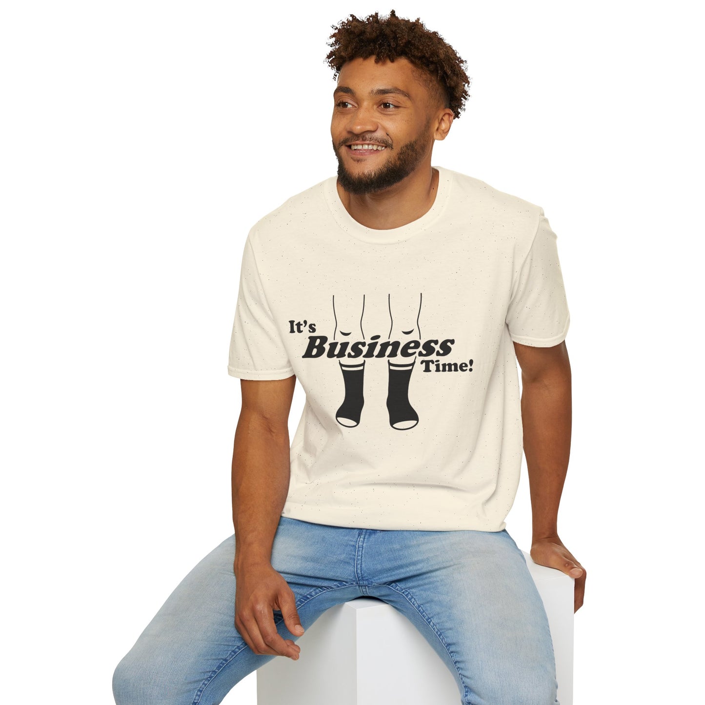 It's Business Time T-Shirt — Funny Retro Socks Graphic Tee for Work-From-Home & Casual Wear
