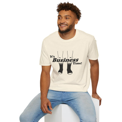 It's Business Time T-Shirt — Funny Retro Socks Graphic Tee for Work-From-Home & Casual Wear