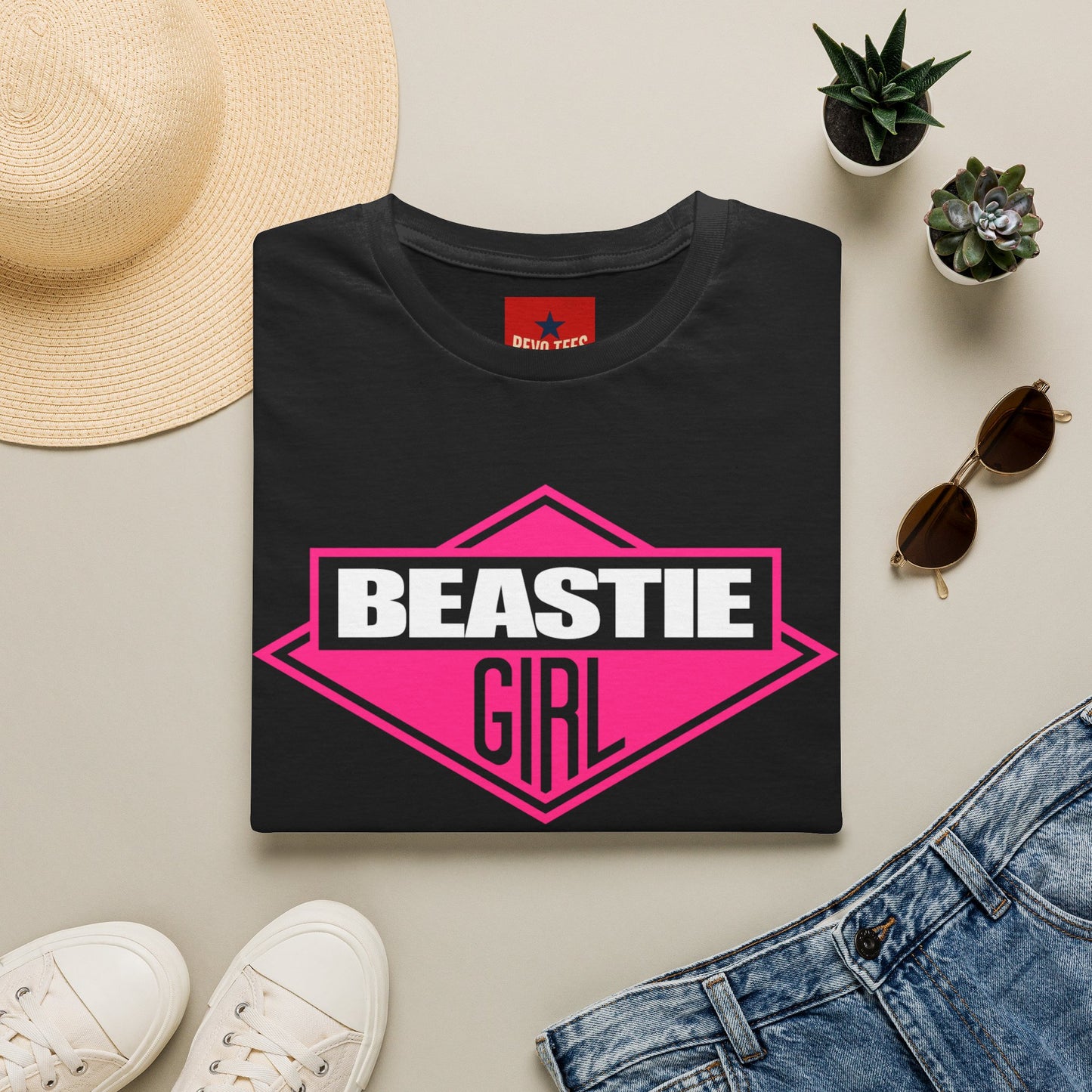 Beastie Girl T-Shirt — Retro Pink Diamond Graphic Tee