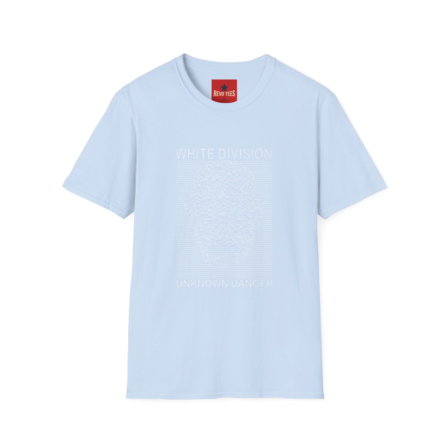 White Division Graphic T‑Shirt — Unknown Danger Retro Wave Design
