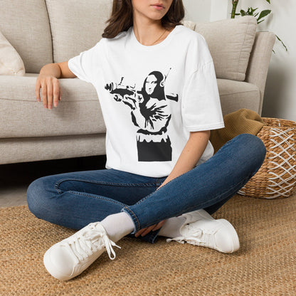 Banksy - Mona Lisa Spray Paint T-Shirt — Street Art Parody Tee