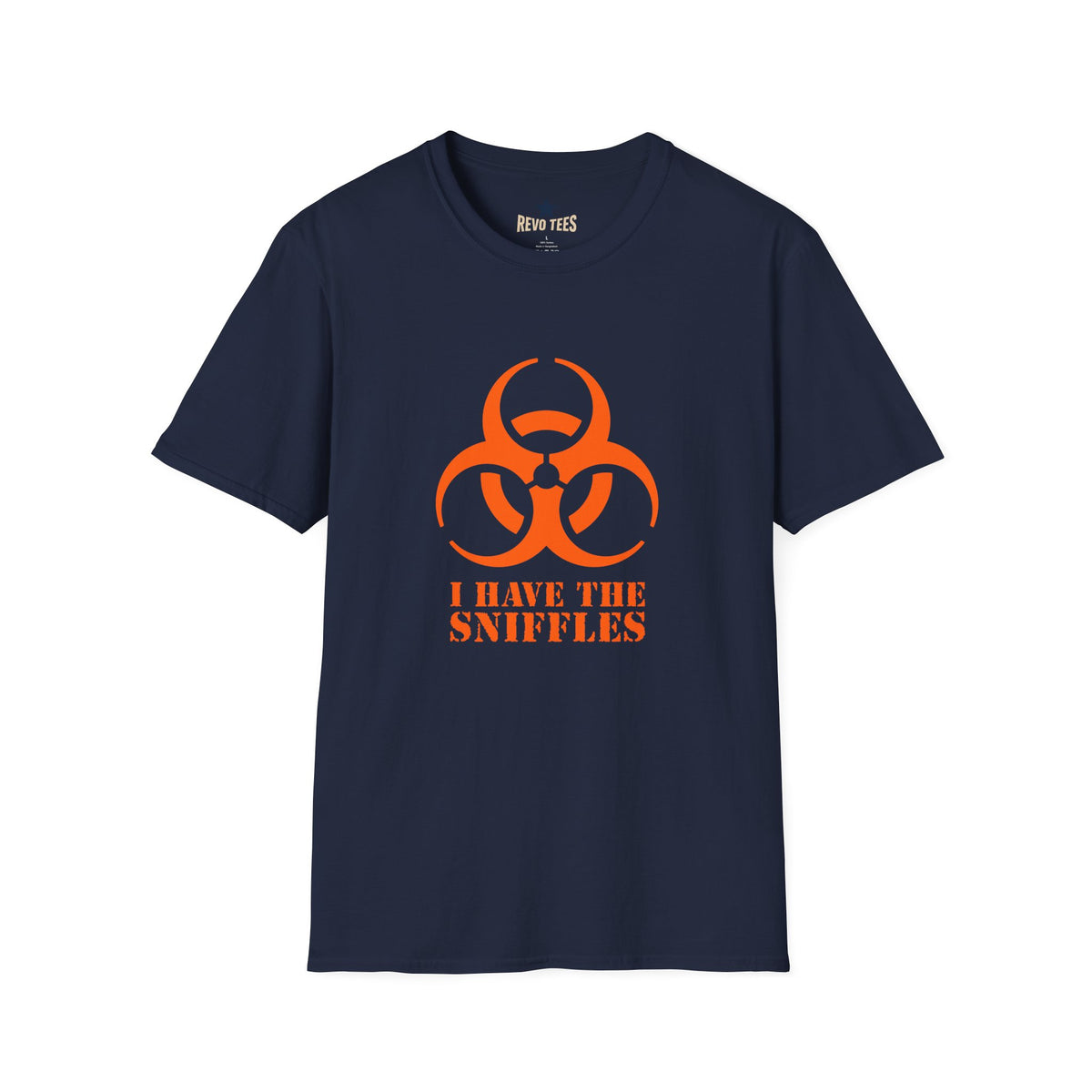 Revotees Graphic Orange Biohazard Icon with I Have the Sniffles T-Shirt - alternate view 10