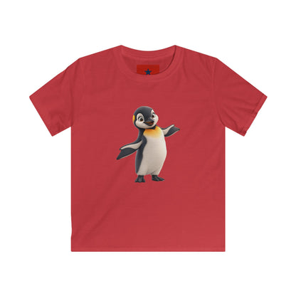 Kids Penguin Graphic Tee — Cute Dancing Penguin Shirt front and back design