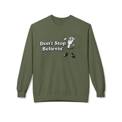 Christmas - 'Don't Stop Believin'' Santa Crewneck Sweatshirt