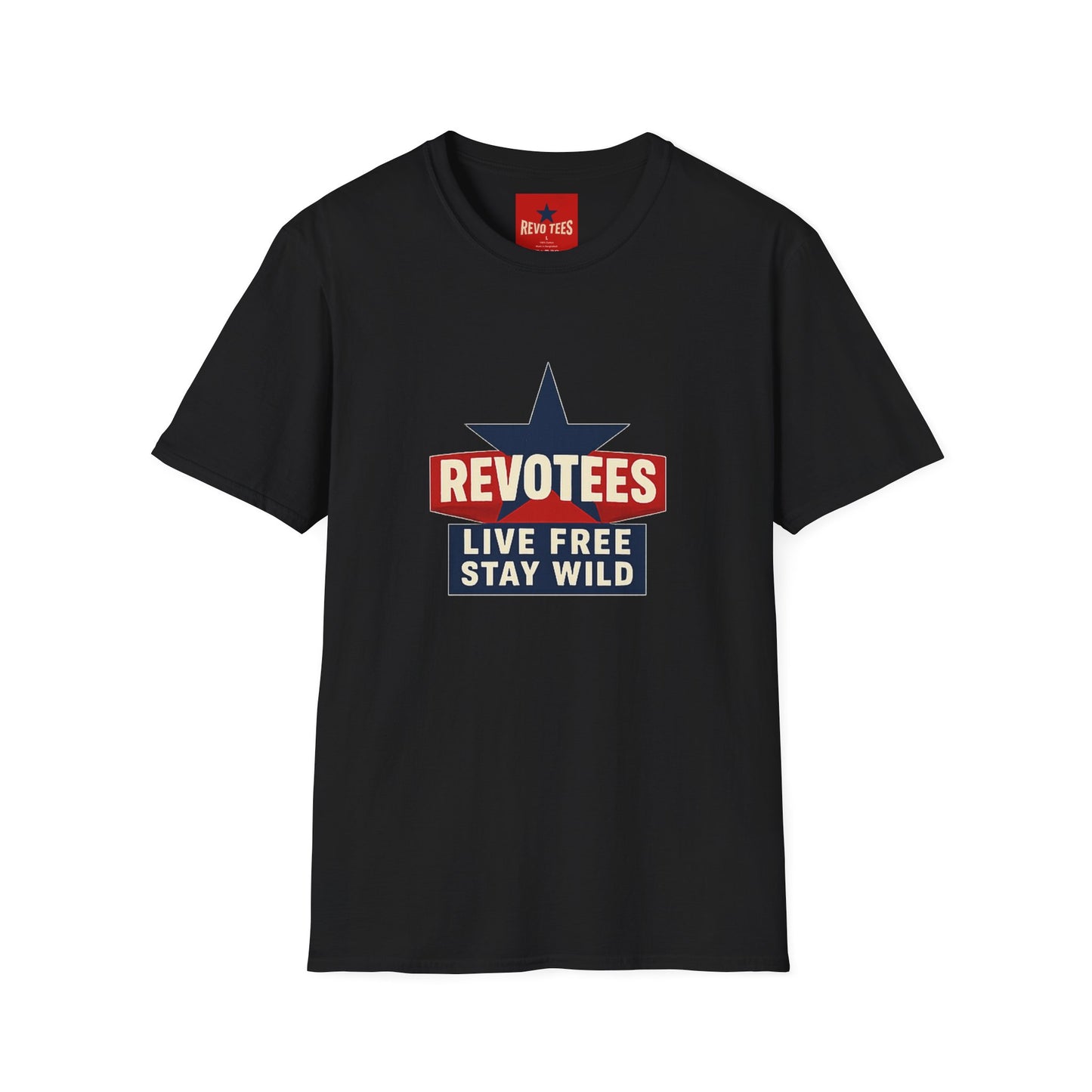 T-Shirt — REVOTEES “Live Free Stay Wild” Retro Star Tee