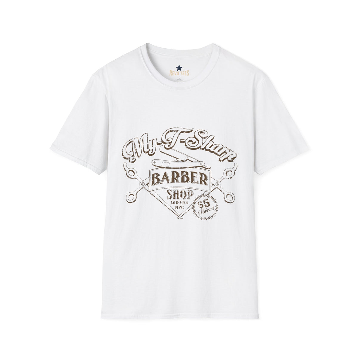 Revotees Barber Shop Graphic My Barber Shop Vintage Logo T-Shirt - alternate view 2