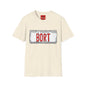 BORT License Plate T‑Shirt — 'Itchy & Scratchy Land' Retro TV Fan Tee