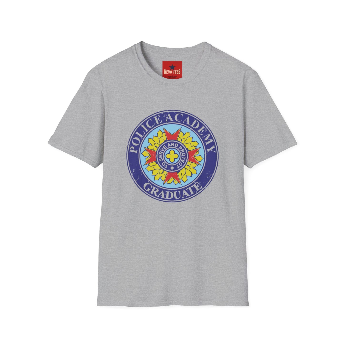 Police Academy Graduate T‑Shirt — 'Serve and Protect' Emblem Tee