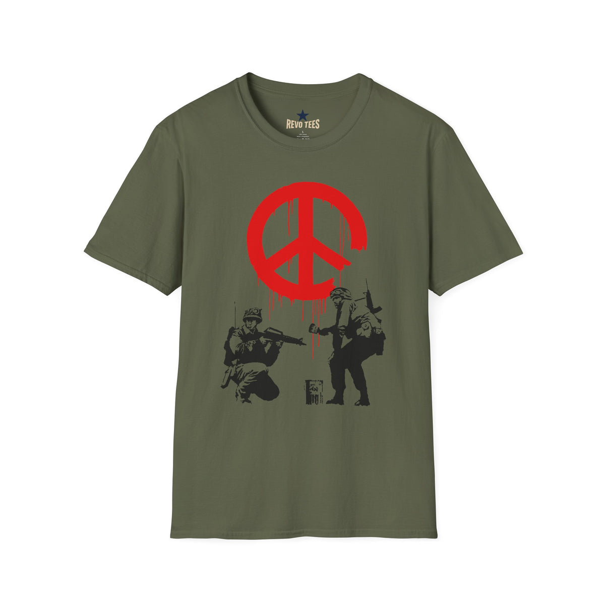 Revotees Banksy Peace Symbol Graffiti Red Drip Street Art T-Shirt - alternate view 4