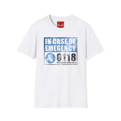 T-Shirt — 'In Case of Emergency 0118' Vintage Novelty Tee