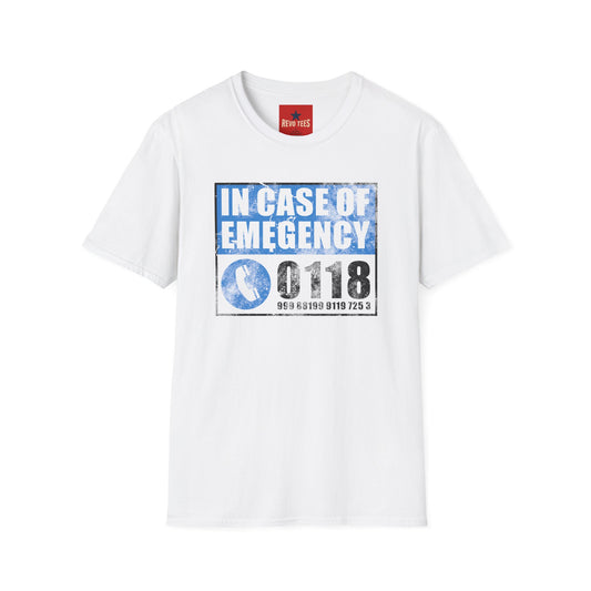 T-Shirt — 'In Case of Emergency 0118' Vintage Novelty Tee