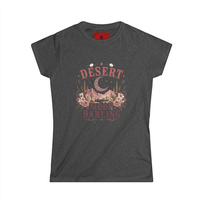 Desert Moon Darling Tee — Women's Boho Moon & Cactus Graphic T-Shirt