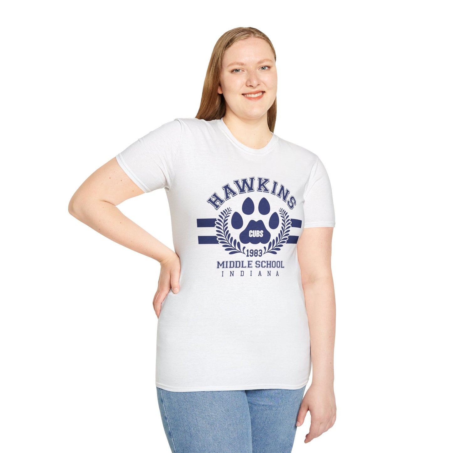 Hawkins Cubs Paw Graphic T-Shirt — Vintage Middle School Spirit Tee
