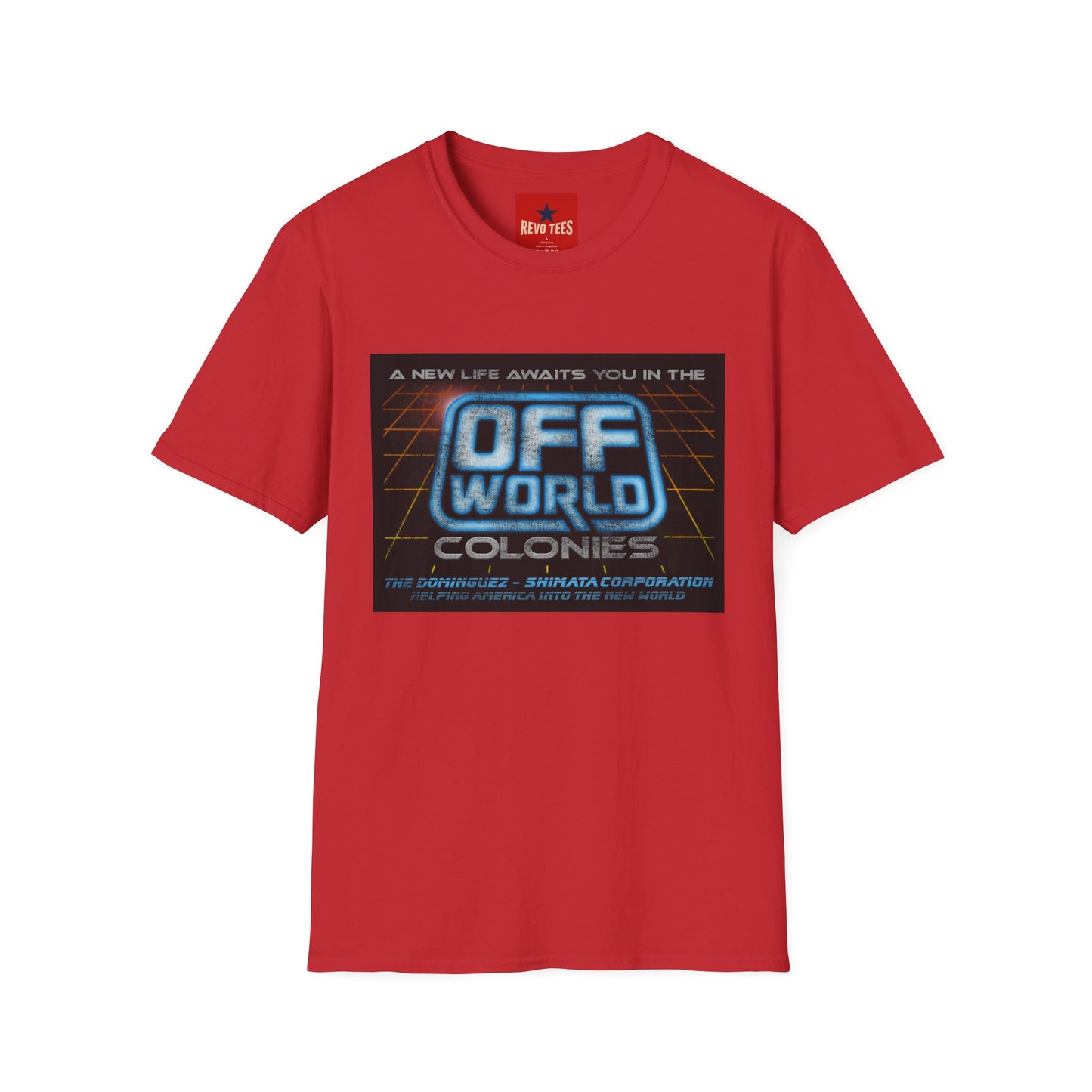 Off World Colonies Retro Sci‑Fi T-Shirt — "A New Life Awaits You in the Off World"