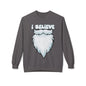 "I Believe" Santa Beard Holiday Crewneck Sweatshirt