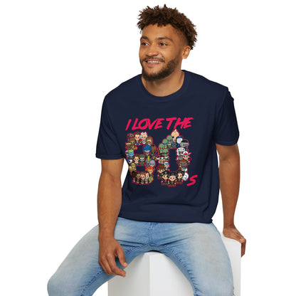 T-Shirt — "I Love the 80s" Retro Pop Culture Character Tee