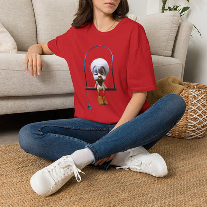 Banky Vintage Bird on Swing T-Shirt — Whimsical Retro Chick Graphic Tee