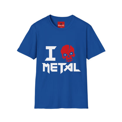 I Love Metal T-Shirt — Red Skull Heavy Metal Band Tee